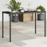 vidaXL Fekete polyrattan üveglapos kerti asztal 115x54x74 cm