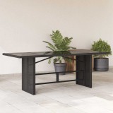 vidaXL Fekete polyrattan üveglapos kerti asztal 190 x 80 x 75 cm