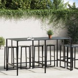 vidaXL Fekete porszórt acél bárasztal 200 x 100 x 110 cm
