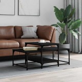 vidaXL Fekete szerelt fa dohányzóasztal 102 x 60 x 45 cm