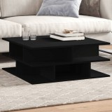 vidaXL Fekete szerelt fa dohányzóasztal 70x70x29 cm
