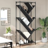 vidaXL Fekete szerelt fa és fém könyvszekrény 79 x 30 x 180 cm