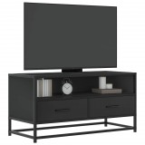 vidaXL Fekete szerelt fa és fém TV-szekrény 80x34,5x40 cm