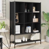 vidaXL Fekete szerelt fa könyvszekrény 102x30x141,5 cm
