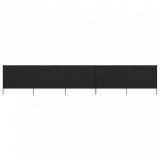 vidaXL Fekete szövet 5-paneles szélfogó 600 x 80 cm