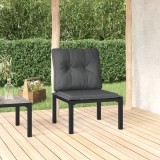 vidaXL Fekete-szürke polyrattan kerti szék párnákkal
