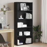 vidaXL Fekete tölgy szerelt fa könyvszekrény 80x30x189 cm