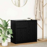 vidaXL fekete tölgy szerelt fa tálalószekrény fiókos 71x35x65 cm