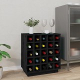 vidaXL Fekete tömör fenyőfa borszekrény 55,5x34x61 cm