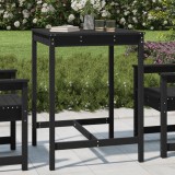 vidaXL Fekete tömör fenyőfa kerti asztal 82,5x82,5x110 cm
