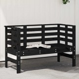vidaXL Fekete tömör fenyőfa kerti pad 111,5 x 53 x 71 cm