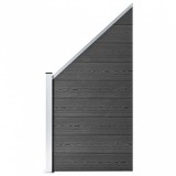 vidaXL Fekete wpc kerítéspanel 95 x (105-180) cm
