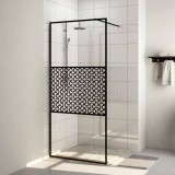 vidaXL Fekete zuhanyfal átlátszó esg üveggel 100 x 195 cm