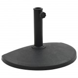 vidaXL Félkör alakú fekete műgyanta napernyőtalp 9 kg