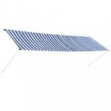 vidaXL Feltekerhető kék és fehér napellenző 400 x 150 cm