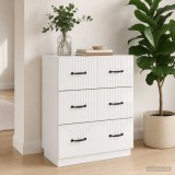 vidaXL Fiókos szekrény Magasfényű Fehér 66 x 34,5 x 87 cm Szerelt Fa