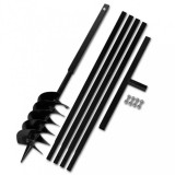 vidaXL Föld fúró 150 mm fogantyú hosszabbító csö 5 m acél