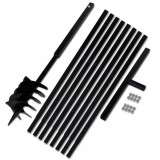 vidaXL Föld fúró 180 mm fogantyú hosszabbító csö 9 m acél