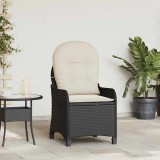 vidaXL Fotel ágy párnával Fekete 56 x 66 x 95 cm polirattan
