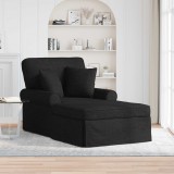 vidaXL Fotel Loungba Szoknyával 3 db Fekete szövet 91 x 157 x 91 cm