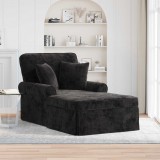 vidaXL Fotel Loungba Szoknyával párnával Fekete 157 x 91 x 91 cm ARES
