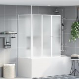 vidaXL Fürdőképernyő Homályosított 120 x 70 x 137 cm Alumínium