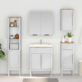 vidaXL Fürdőszoba Székény FLORO Fehér 35 x 30 x 90 cm Tömör fenyőfa