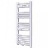 vidaXL Fürdőszobai törölközőszárító radiátor központi fűtéssel oldalsó és középső csatlakozóval ívelt 600 x 1160 mm