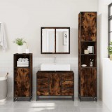 vidaXL Füstös tölgy szerelt fa fürdőszobai mosdószekrény 80x33x60 cm