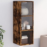 vidaXL Füstös tölgy színű faliszekrény üvegajtókkal 35x37x100 cm