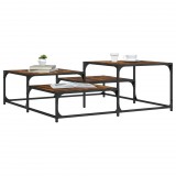 vidaXL Füstös tölgy színű szerelt fa dohányzóasztal 107 x 107 x 40 cm