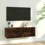 vidaXL Füstös tölgy színű szerelt fa fali TV-szekrény 100 x 30 x 30 cm