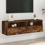 vidaXL Füstös tölgy színű szerelt fa fali TV-szekrény 100 x 30 x 30 cm