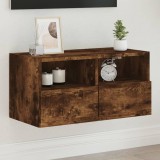 vidaXL Füstös tölgy színű szerelt fa fali TV-szekrény 60 x 30 x 30 cm