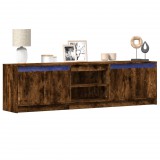 vidaXL Füstös tölgy színű szerelt fa LED-es TV-szekrény 180x34x50 cm