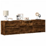vidaXL Füstös tölgy színű szerelt fa LED-es TV-szekrény 180x34x50 cm