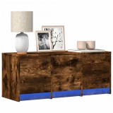 vidaXL Füstös tölgy színű szerelt fa TV-szekrény LED-del 97x34x40 cm