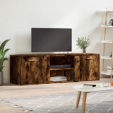 vidaXL Füstös tölgyszínű szerelt fa TV-szekrény 120x34x37 cm