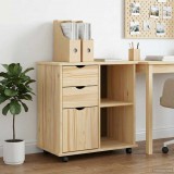 vidaXL Görgős szekrény Barna 63,5 x 39 x 65,5 cm Tömör fenyőfa