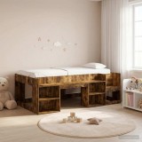 vidaXL Gyerekágy keret tárolóval Füstös Tölgy 80 x 200 cm Szerelt Fa