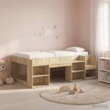vidaXL Gyerekágy keret tárolóval Sonoma Tölgy 75 x 190 cm Szerelt Fa