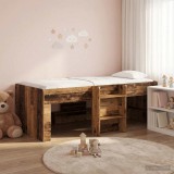 vidaXL Gyerekek Magas Ágykeret 2 pcs Antik Fa 193 x 96,1 x 68,5 cm