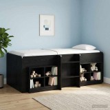 vidaXL Gyerekek Magas Ágykeret 2 pcs Fekete Tölgy 90 x 190 cm