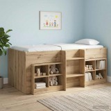 vidaXL Gyerekek Magas Ágykeret 2 pcs Kézműves Tölgy 90 x 190 cm