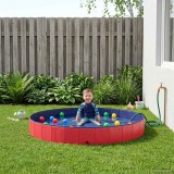 vidaXL Gyerekmedence Piros Ø300 x 38 cm Vastag PVC és mérnöki fa