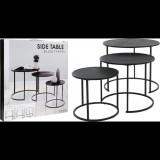 vidaXL H&S Collection 3 részes fekete kisasztalszett (445861)