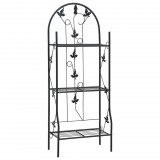 vidaXL Háromszintes fekete vas virágtartó állvány 52 x 28 x 128 cm