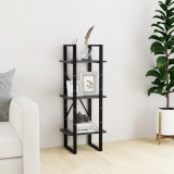 vidaXL Háromszintes szürke tömör fenyőfa könyvszekrény 40x30x105 cm