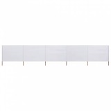 vidaXL Homokfehér szövet 5-paneles szélfogó 600 x 80 cm