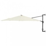 vidaXL Homokszínű falra szerelhető napernyő fémrúddal 300 cm